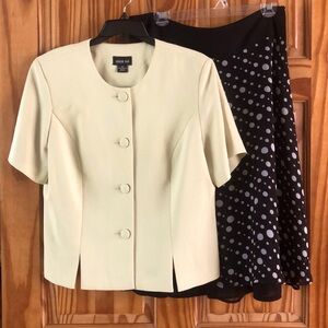 2pcs half sleeve top with flared skirt